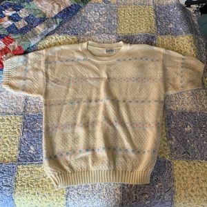 80s knit short sleeve sweater